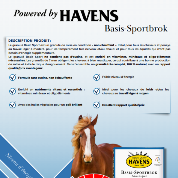 Granulés Basis-Sportbrok 25KG - Havens
