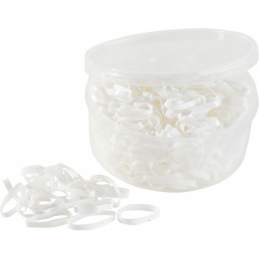 ÉLASTIQUE À NATTER SILICONE BLANC (BOITE DE 450)