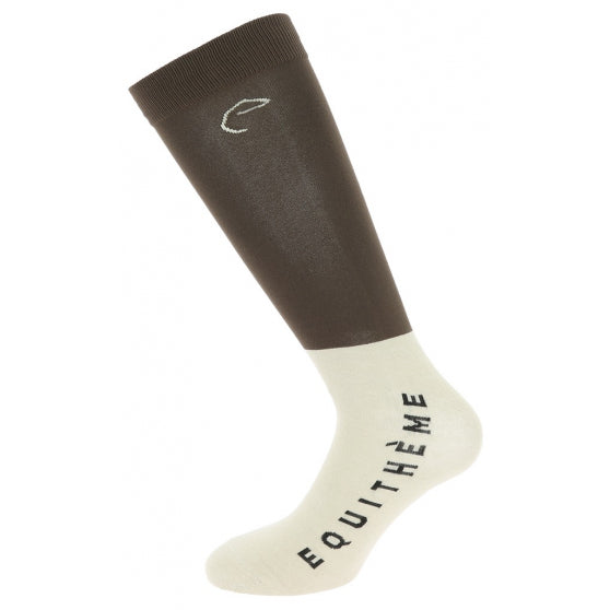 CHAUSSETTES EQUITHEME COMPET : BRUN/BEIGE / 31-35