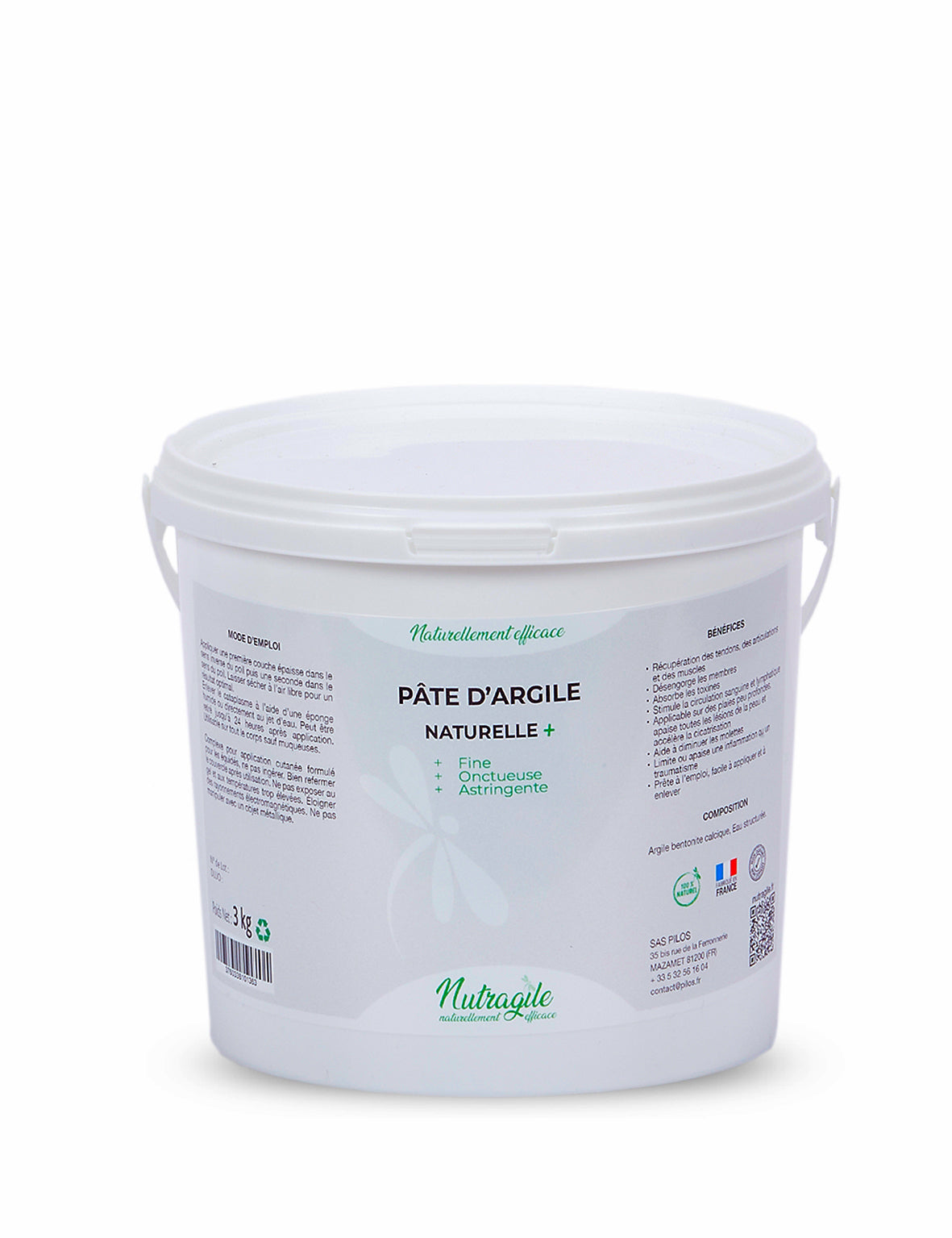 PATE D'ARGILE NATURELLE + NUTRAGILE 3KG