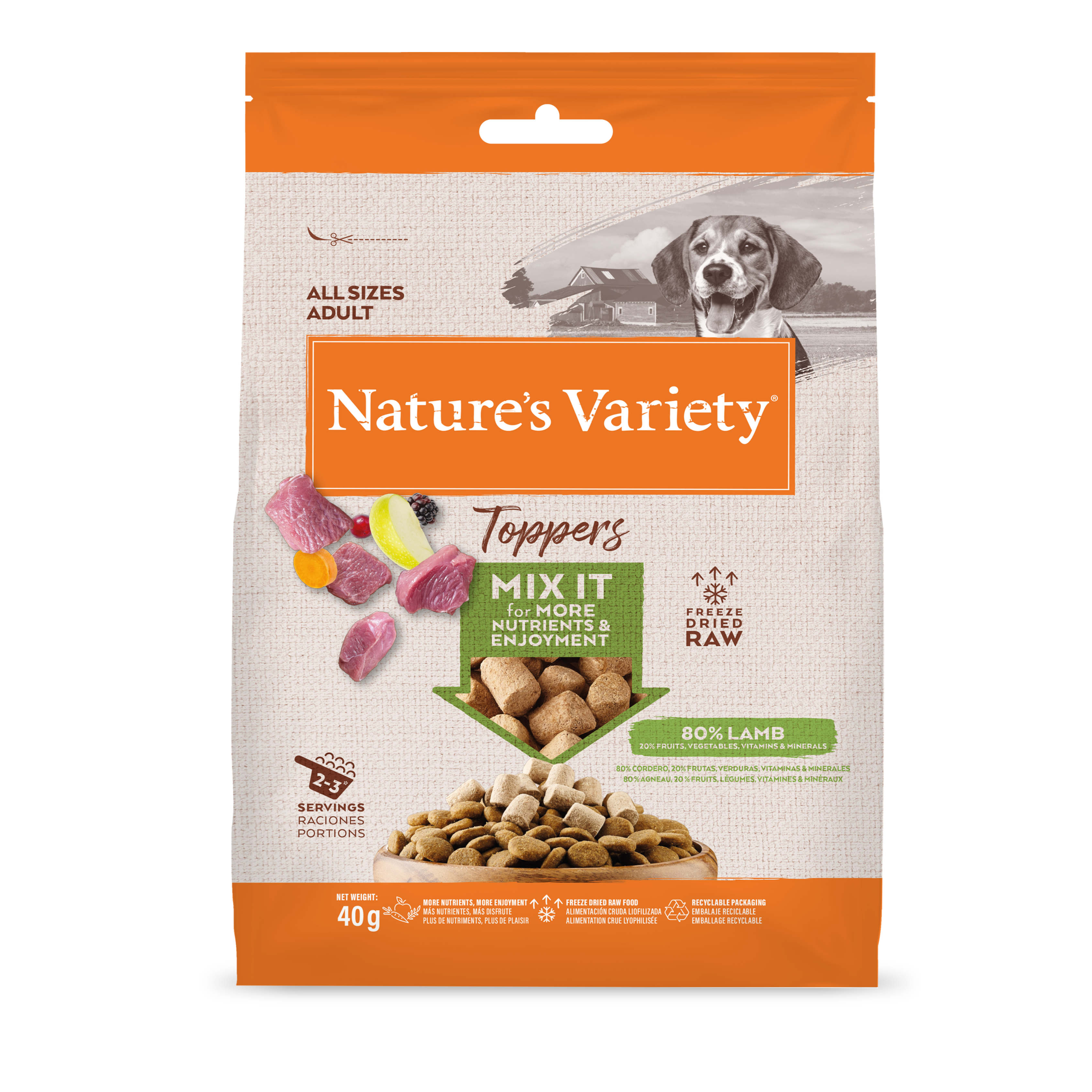 Toppers Aliments Lyophilisés pour Chien - Nature's Variety