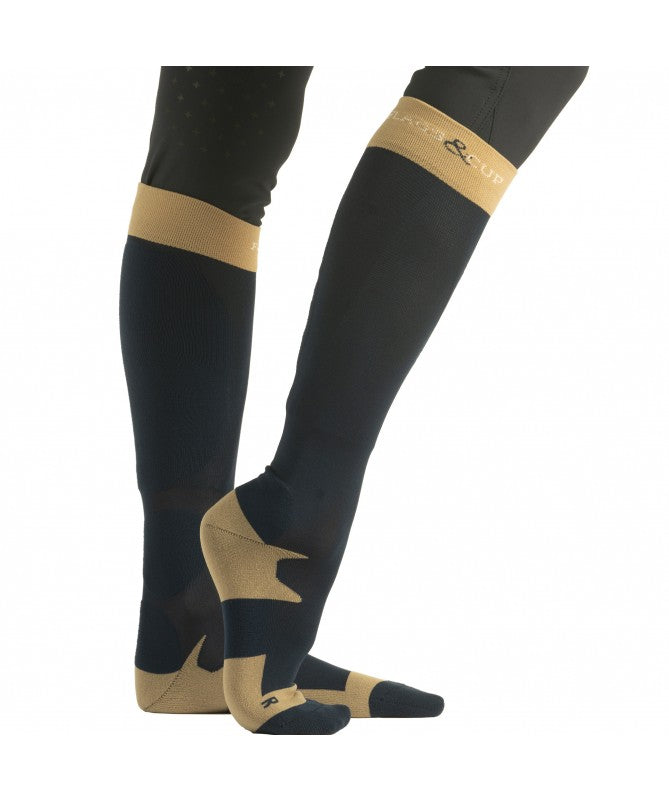 CHAUSSETTES MASTRO FLAGS&CUP : MARINE/TAUPE