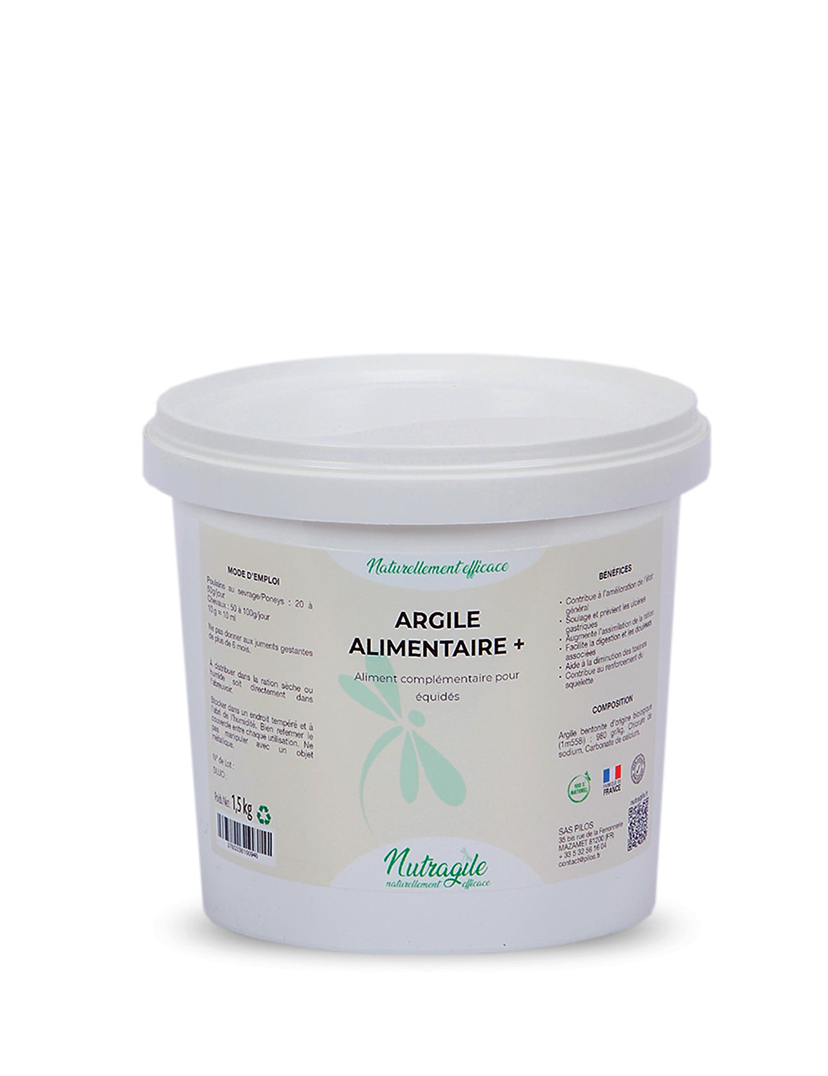 ARGILE ALIMENTAIRE+ NUTRAGILE 1,5KG