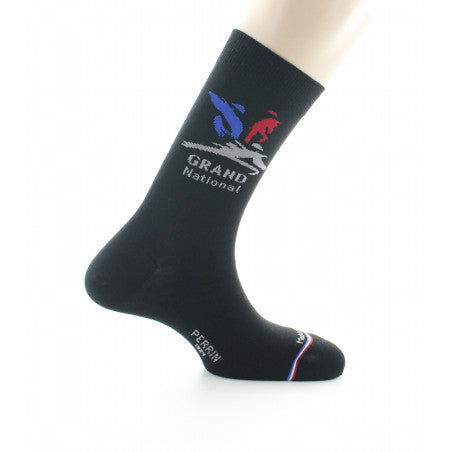 CHAUSSETTES GRAND NATIONAL COTON NOIR MADE IN FRANCE