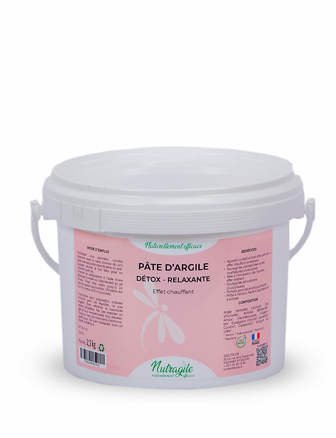 PATE D'ARGILE DETOX RELAXANTE NUTRAGILE 1,5KG