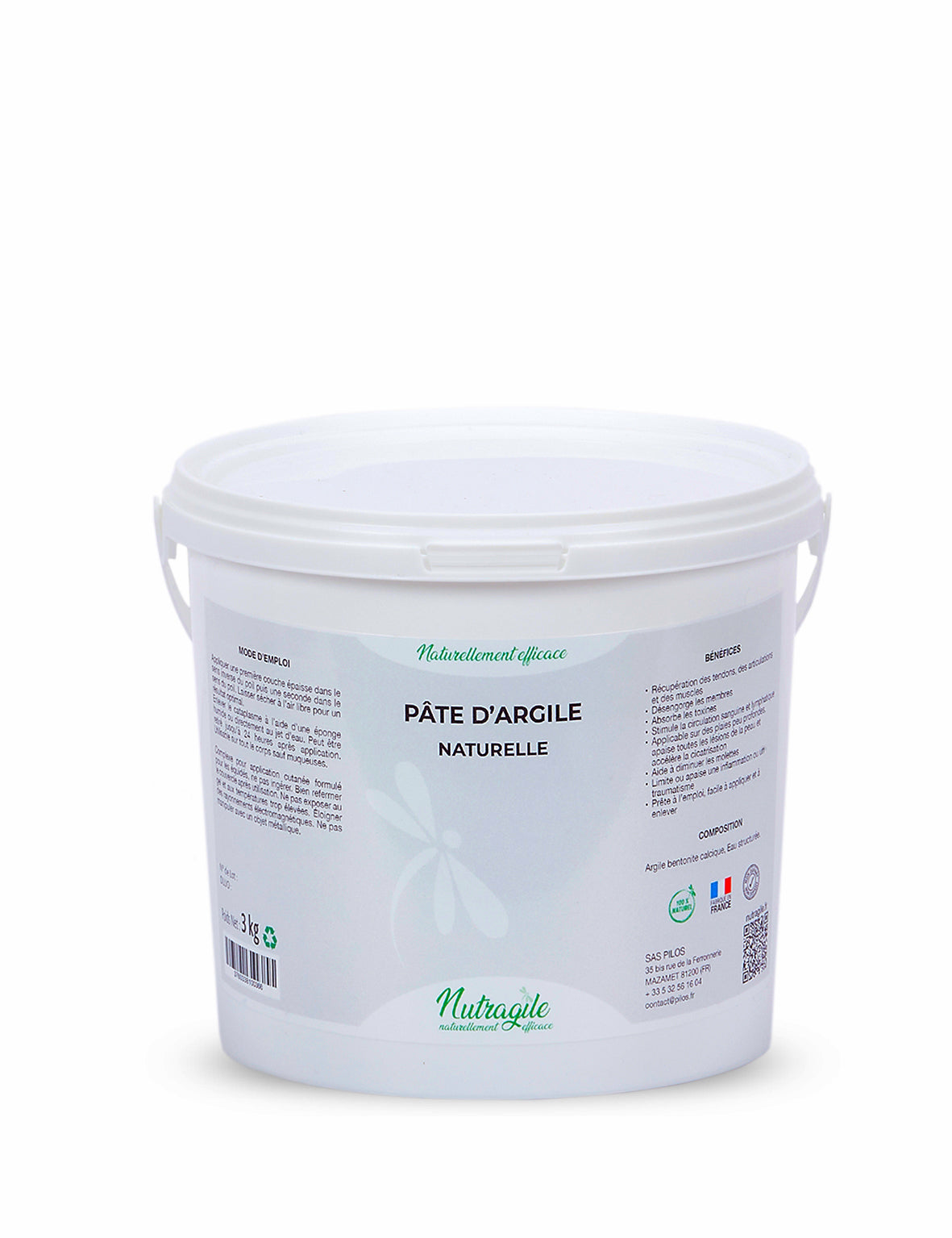 PATE D'ARGILE NATURELLE NUTRAGILE 15KG