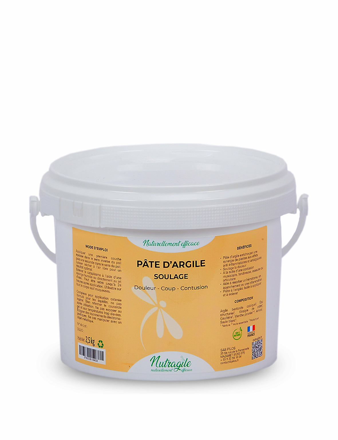 PATE D'ARGILE SOULAGE DOULEUR COUP CONTUSION  NUTRAGILE 1,5KG