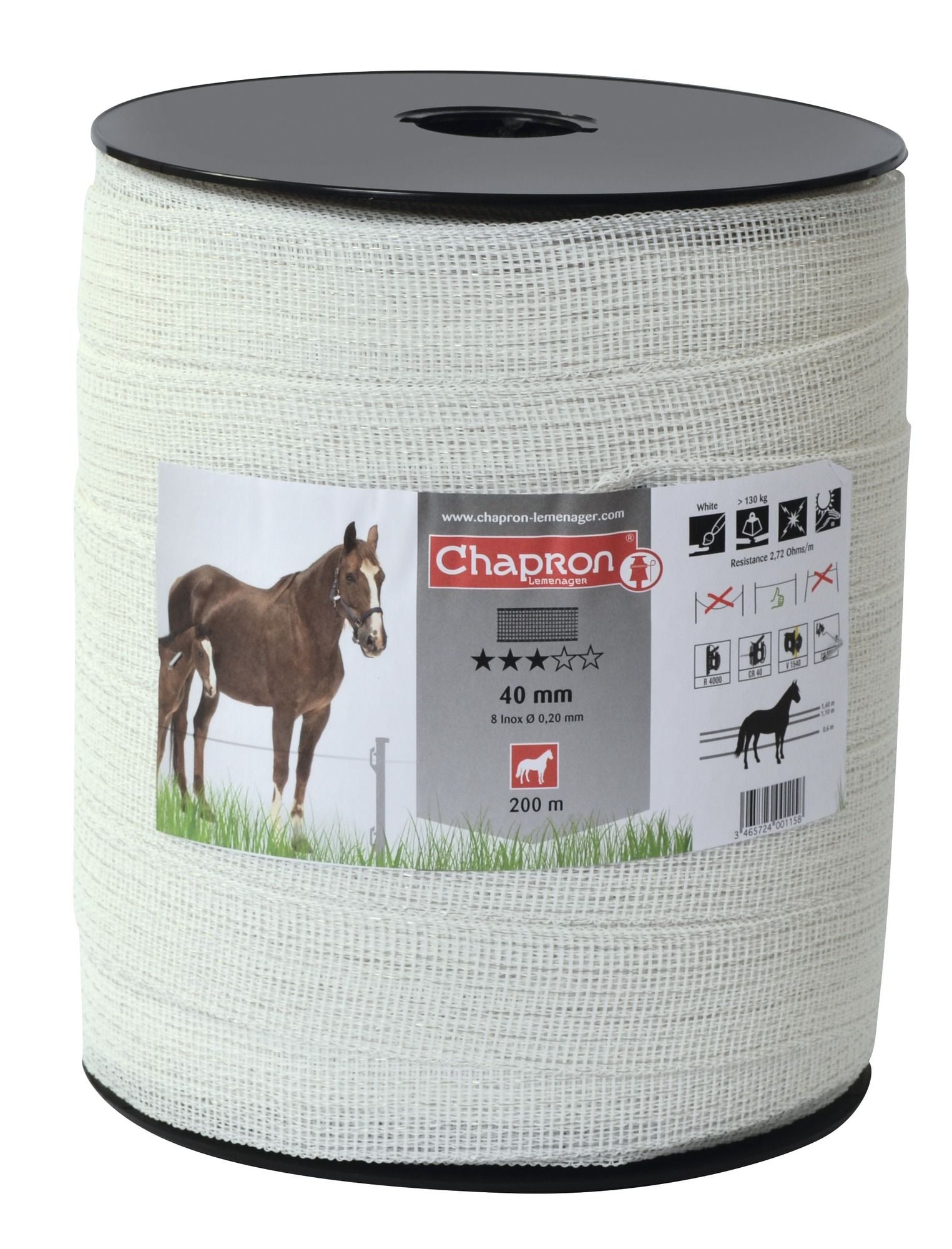 Ruban De Clôture Blanc 40mm Chapron