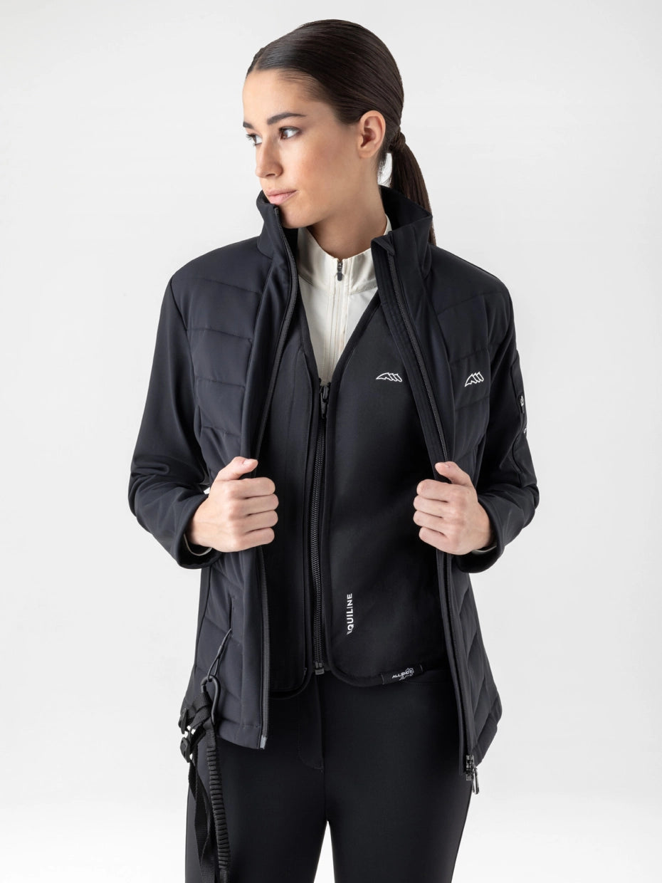 Veste softshell noir pour femme compatible airbag Equiline