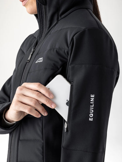 Veste softshell noir pour femme compatible airbag Equiline